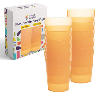 Special Supplies Pack of 10 Small Flexible Drinking Cups with Nose Mold Cutout for Physical Therapy, Recovery, and Rehabilitation, BPA-Free Drink Tumblers, 3 oz.