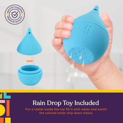 Special Supplies Color Bath Tablets for Kids, 100-Count, Dissolvable, Water Color-Changing Fun, Cute Toy Included