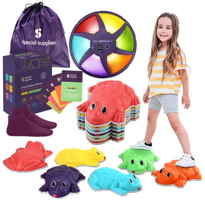 Frog Stepping Stones – Deluxe 6-Piece Set with Bonus Game