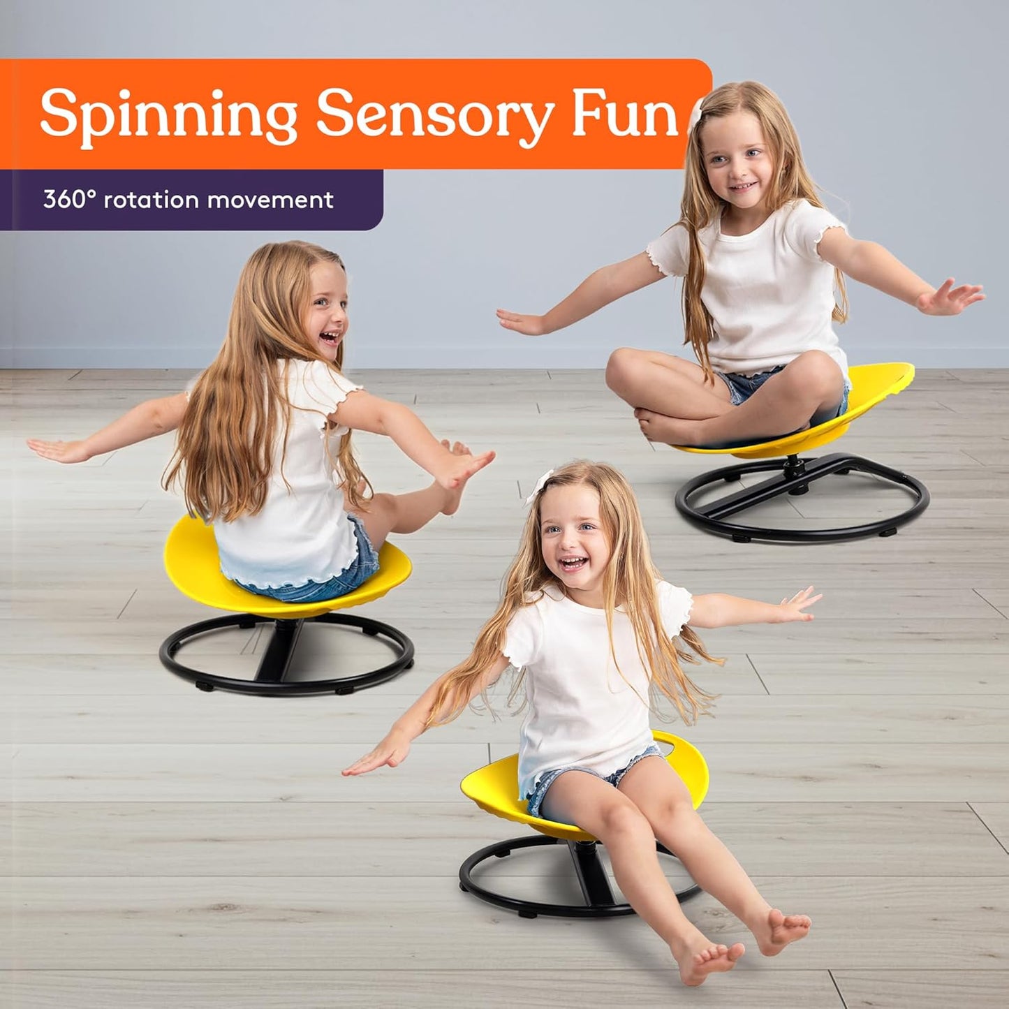 Special Supplies Smile Spinning Chair for Kids- Versatile Kids Sit and Spin Sensory Chair for Training Body Coordination for Playroom, Bedroom, or Nursery