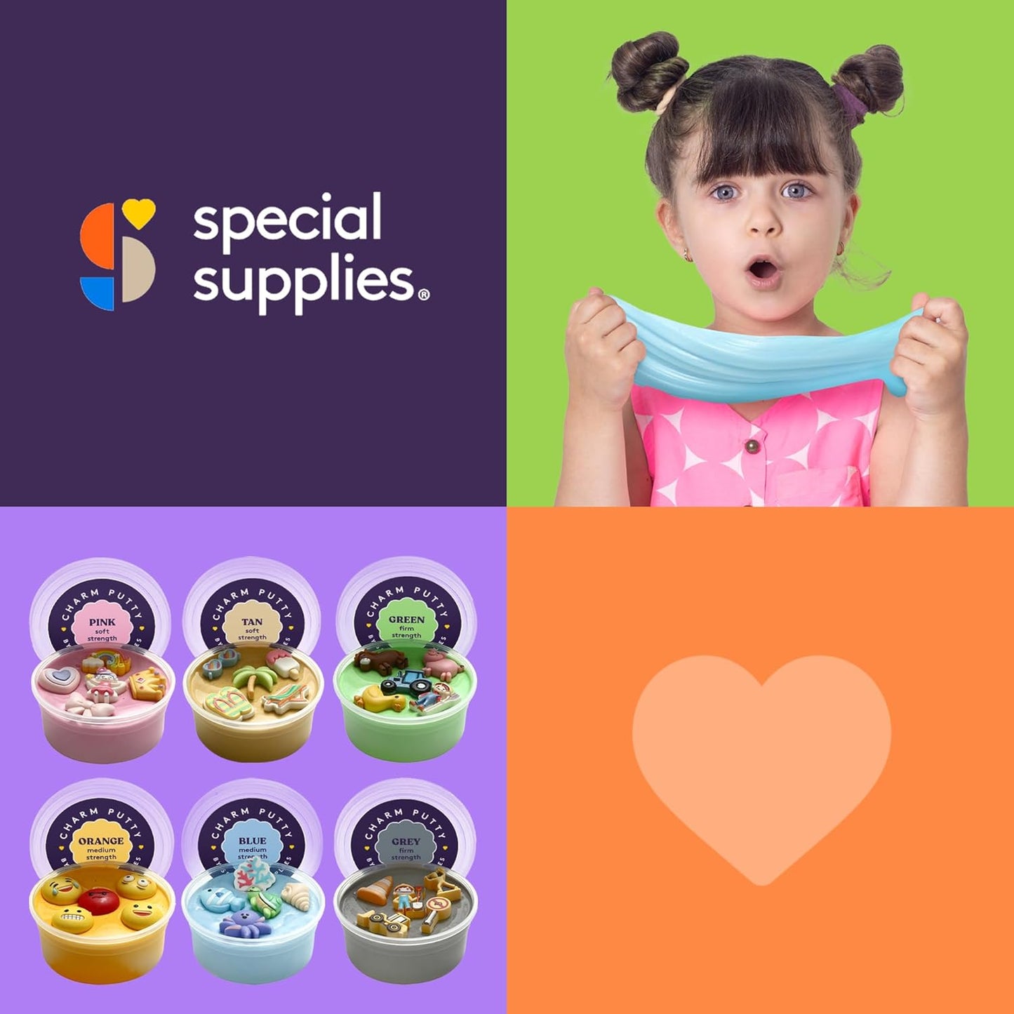 Special Supplies Sensory Therapy Putty for Kids and Adults with Cute Charms, Resistive Hand Exercise Stress Relief Therapy Putty