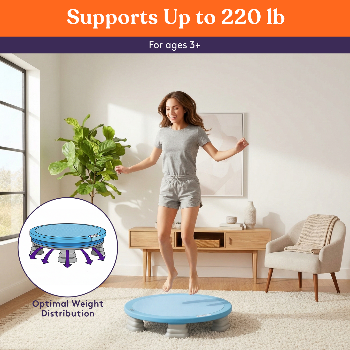 Special Supplies Kids Trampoline Rebounder Bouncing Board  Sensory Balance and Bounce Toy for Indoor and Outdoor Kids Toys - Outdoor Play Equipment