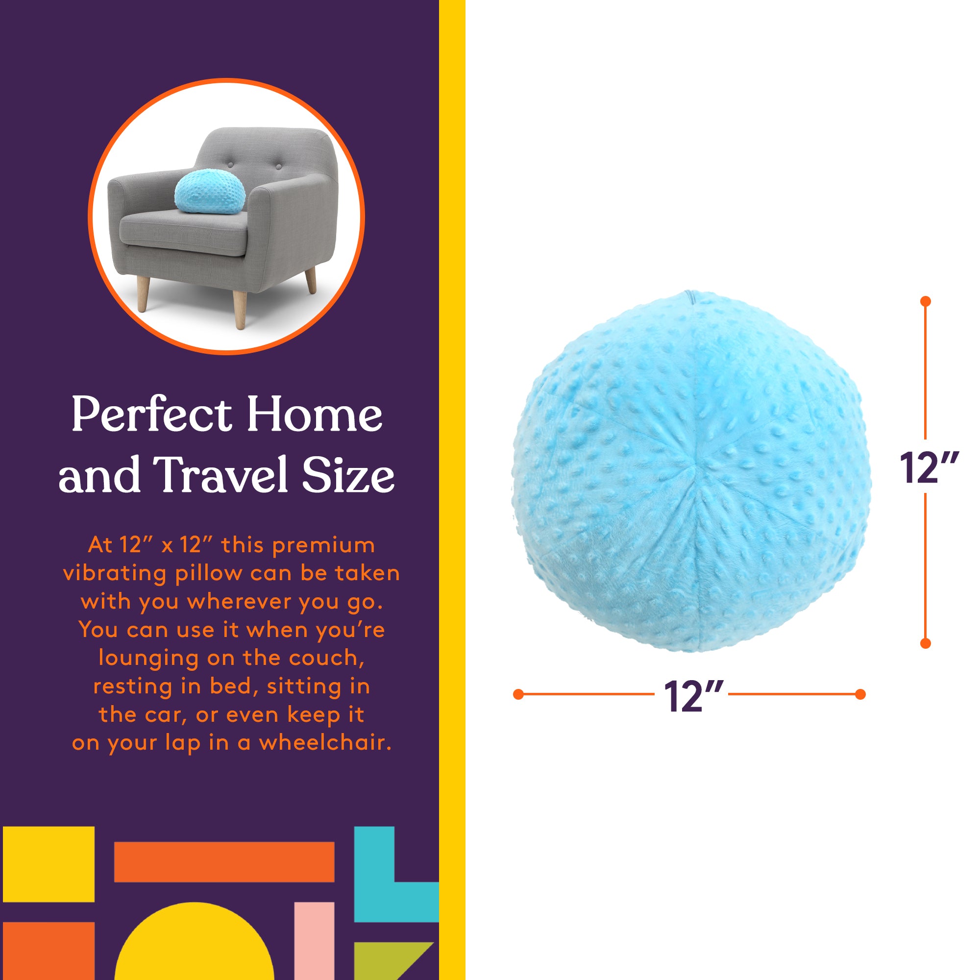 Vibrating Ball Pillow Sensory Pressure Activated for Kids and Adults