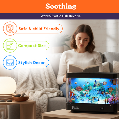 Special Supplies Vintage Aquarium Sensory Fish Lamp Moving Picture LED Light for Kids and Adults Artificial Fish Tank Effect Calming Night Light Relaxing Mood Lamp Bedroom Nursery Decor