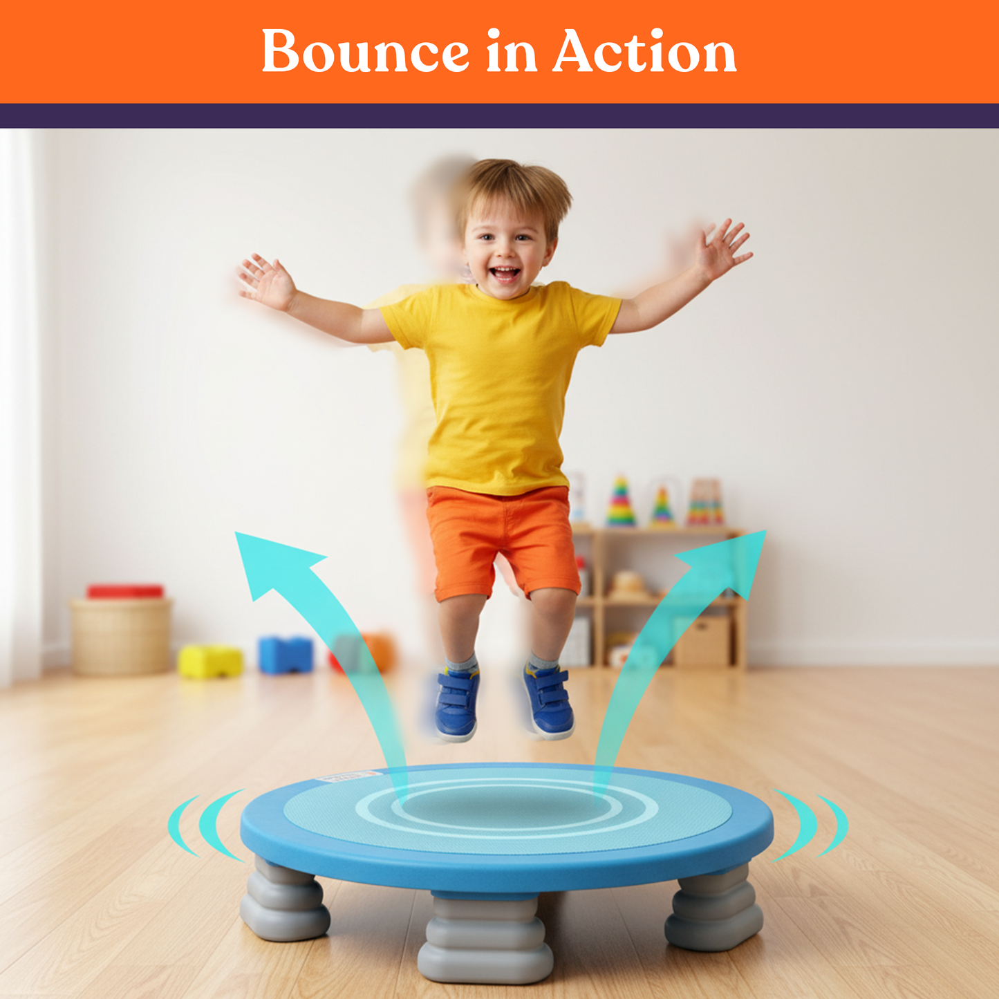 Special Supplies Kids Trampoline Rebounder Bouncing Board  Sensory Balance and Bounce Toy for Indoor and Outdoor Kids Toys - Outdoor Play Equipment