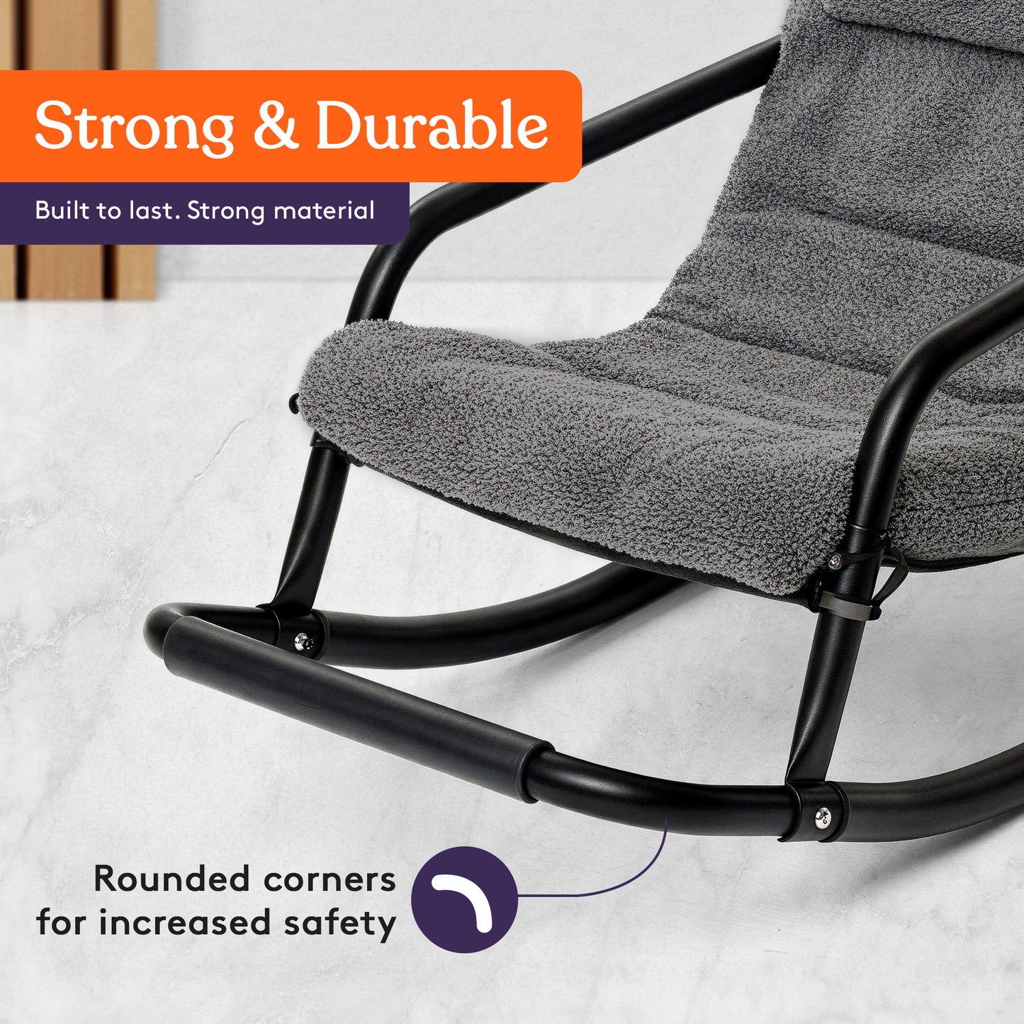 Special Supplies Sensory Rocking Chair for Kids - Comfortable Kids Rocker- Versatile Floor Chair with Soft Fabric and Stability for Playroom, Bedroom, or Nursery (Ages 3+)