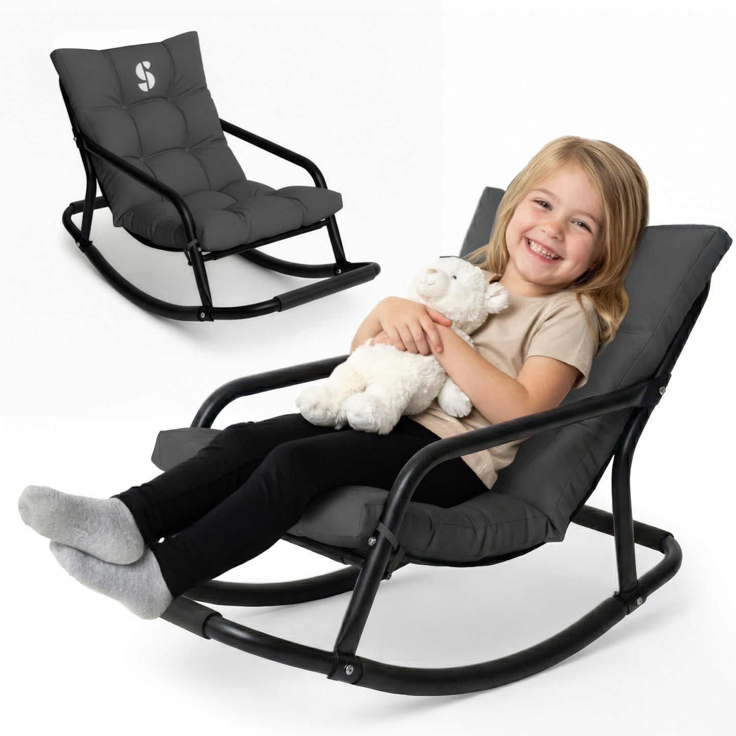 Special Supplies Sensory Rocking Chair for Kids - Comfortable Kids Rocker- Versatile Floor Chair with Soft Fabric and Stability for Playroom, Bedroom, or Nursery (Ages 3+)