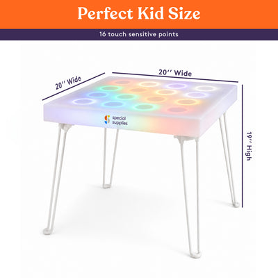 Special Supplies LED Light‑Up Table Set – Color Changing Glow Furniture, Mood Lighting, RGB LED Table for Sensory Play, Home and School