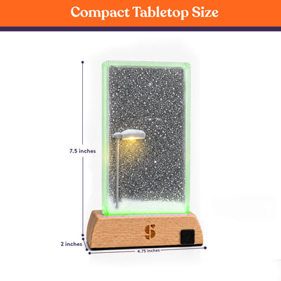 Special Supplies Soft Snowfall Glow Lamp with 3 Color LED Modes, Sensory Night Light with Floating Snow Effect, Acrylic Mood Lamp with Wooden Base for Bedroom Desk Office Relaxation Decor