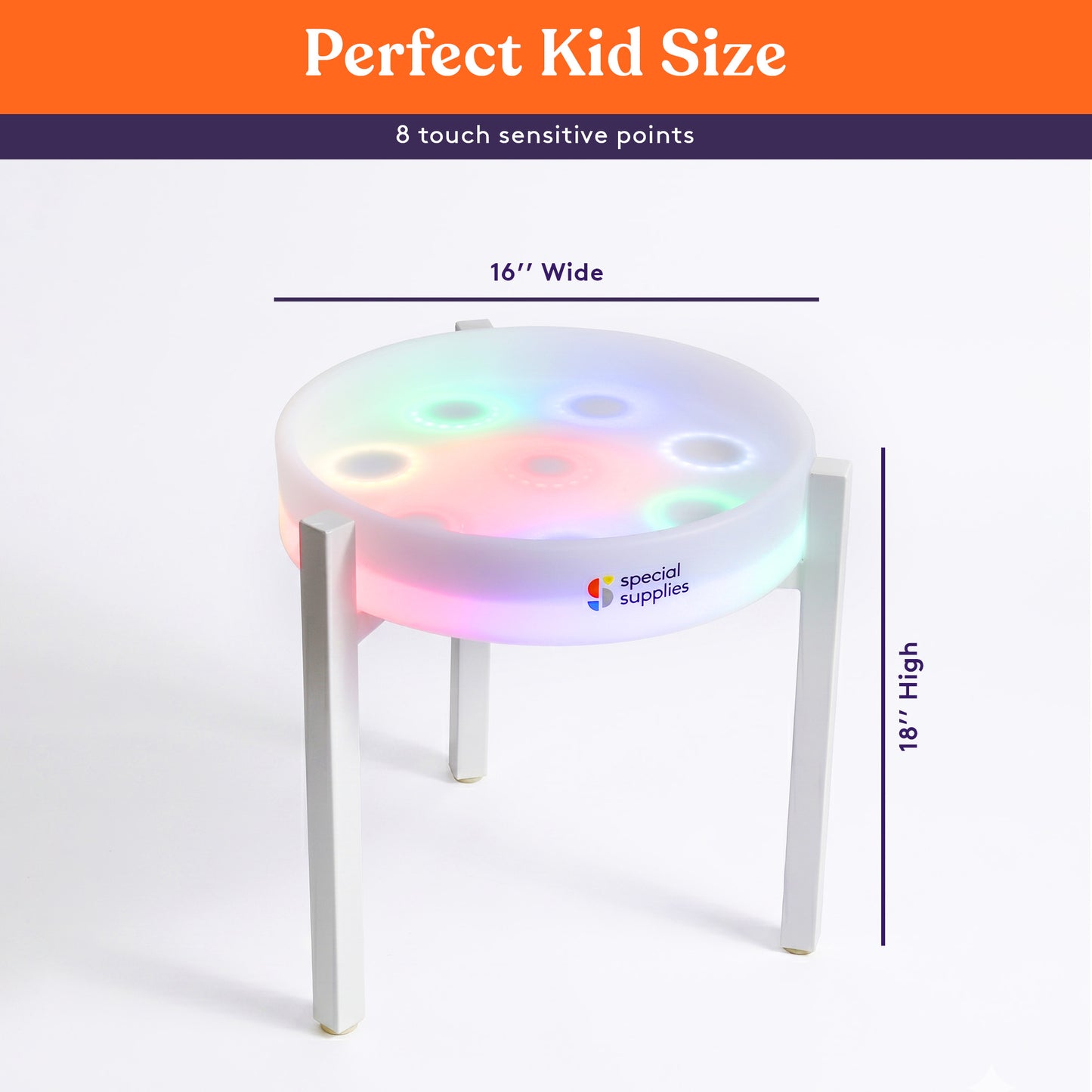 Special Supplies LED Light‑Up Table Set – Color Changing Glow Furniture, Mood Lighting, RGB LED Table for Sensory Play, Home and School