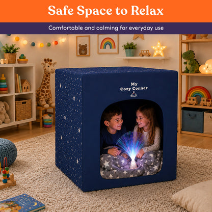 Special Supplies Blackout Sensory Tent for Kids,Calming Play Room with Fiber Optic Lamp and Glow-in-The-Dark Fuzzy Blanket