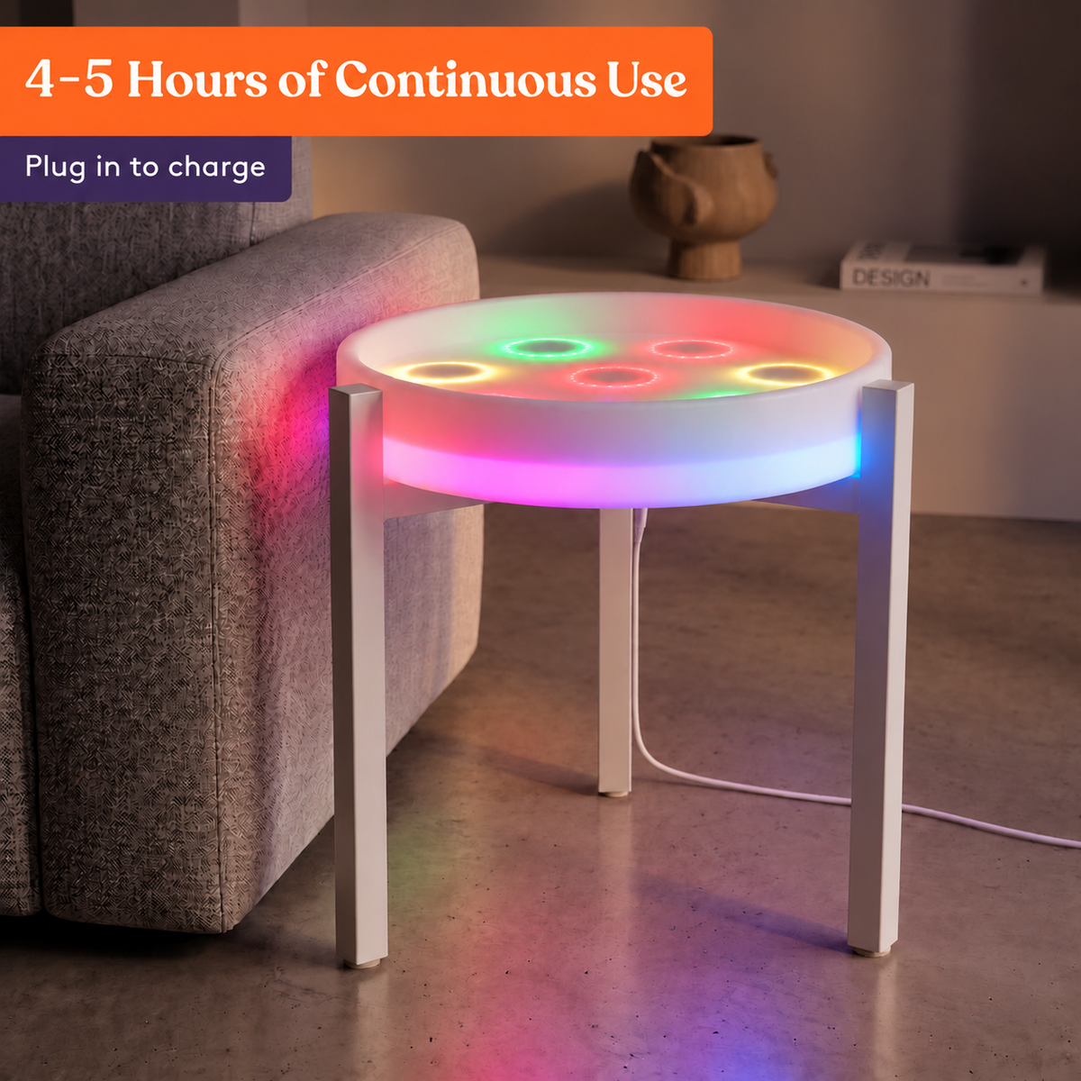 Special Supplies LED Light‑Up Table Set – Color Changing Glow Furniture, Mood Lighting, RGB LED Table for Sensory Play, Home and School