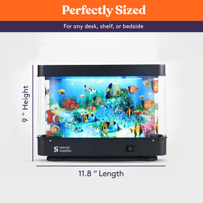 Special Supplies Vintage Aquarium Sensory Fish Lamp Moving Picture LED Light for Kids and Adults Artificial Fish Tank Effect Calming Night Light Relaxing Mood Lamp Bedroom Nursery Decor