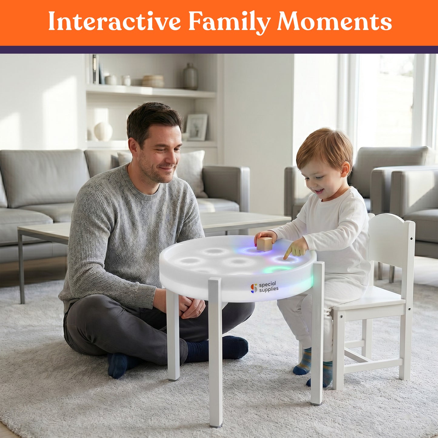 Special Supplies LED Light‑Up Table Set – Color Changing Glow Furniture, Mood Lighting, RGB LED Table for Sensory Play, Home and School
