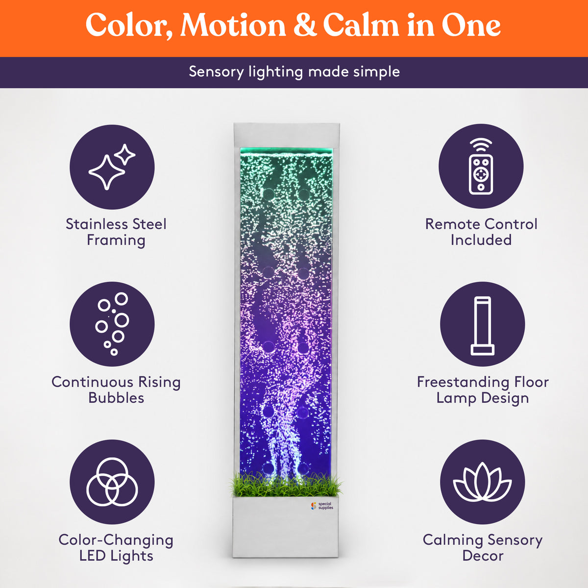 Special Supplies Floor Standing Bubble Tube Lamp Color Changing LED Lights