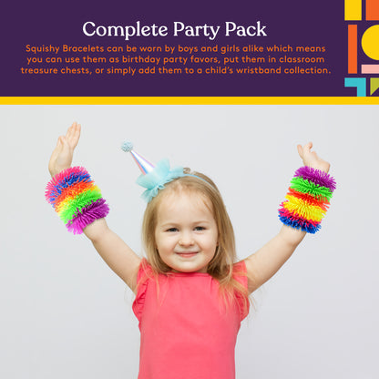 Squishy Fuzzy Band Bracelets (6 Pack)