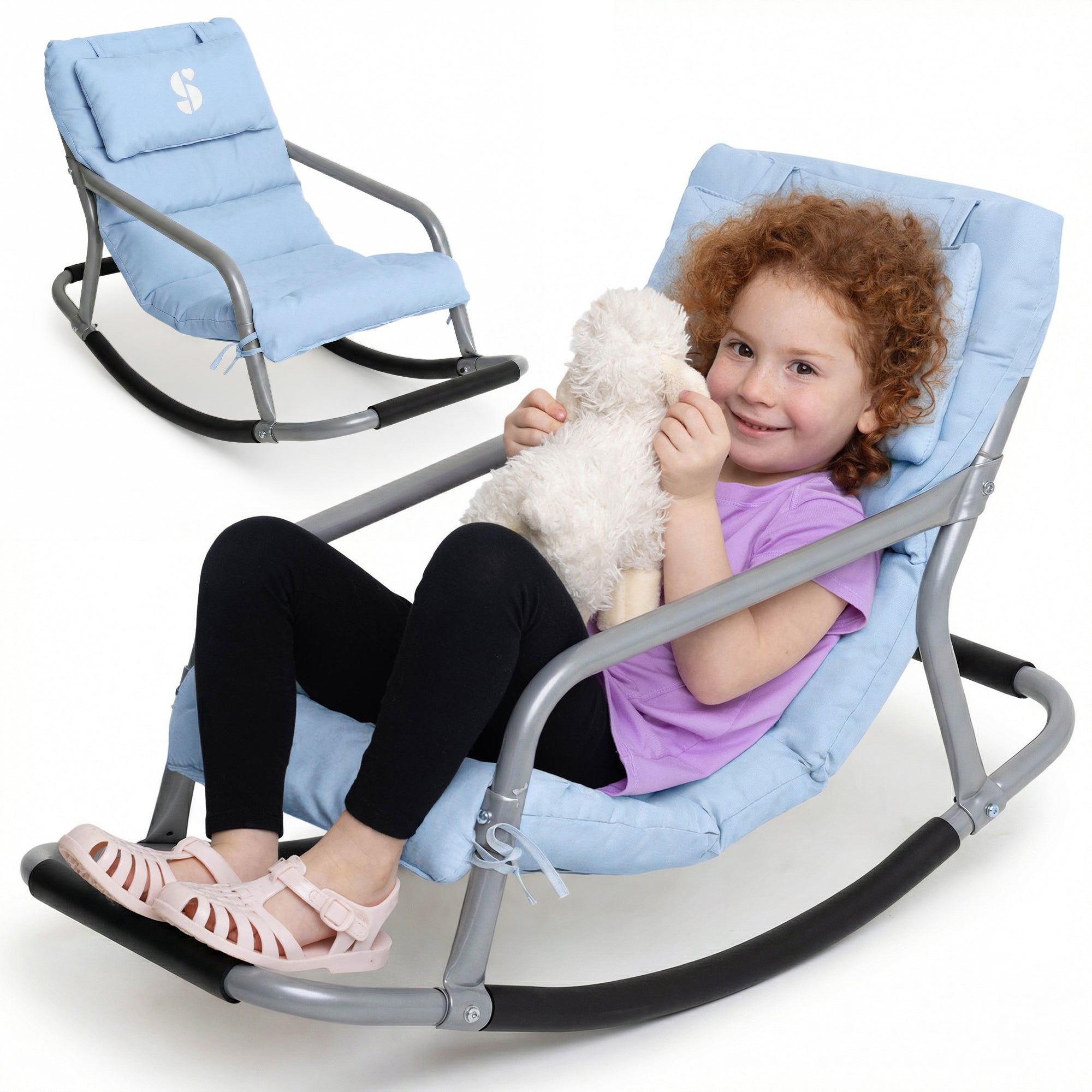Special Supplies Sensory Rocking Chair for Kids - Comfortable Kids Rocker- Versatile Floor Chair with Soft Fabric and Stability for Playroom, Bedroom, or Nursery (Ages 3+)