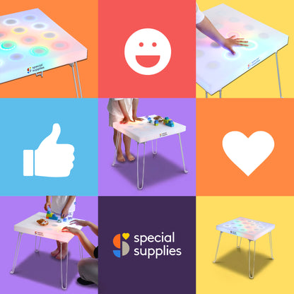 Special Supplies LED Light‑Up Table Set – Color Changing Glow Furniture, Mood Lighting, RGB LED Table for Sensory Play, Home and School