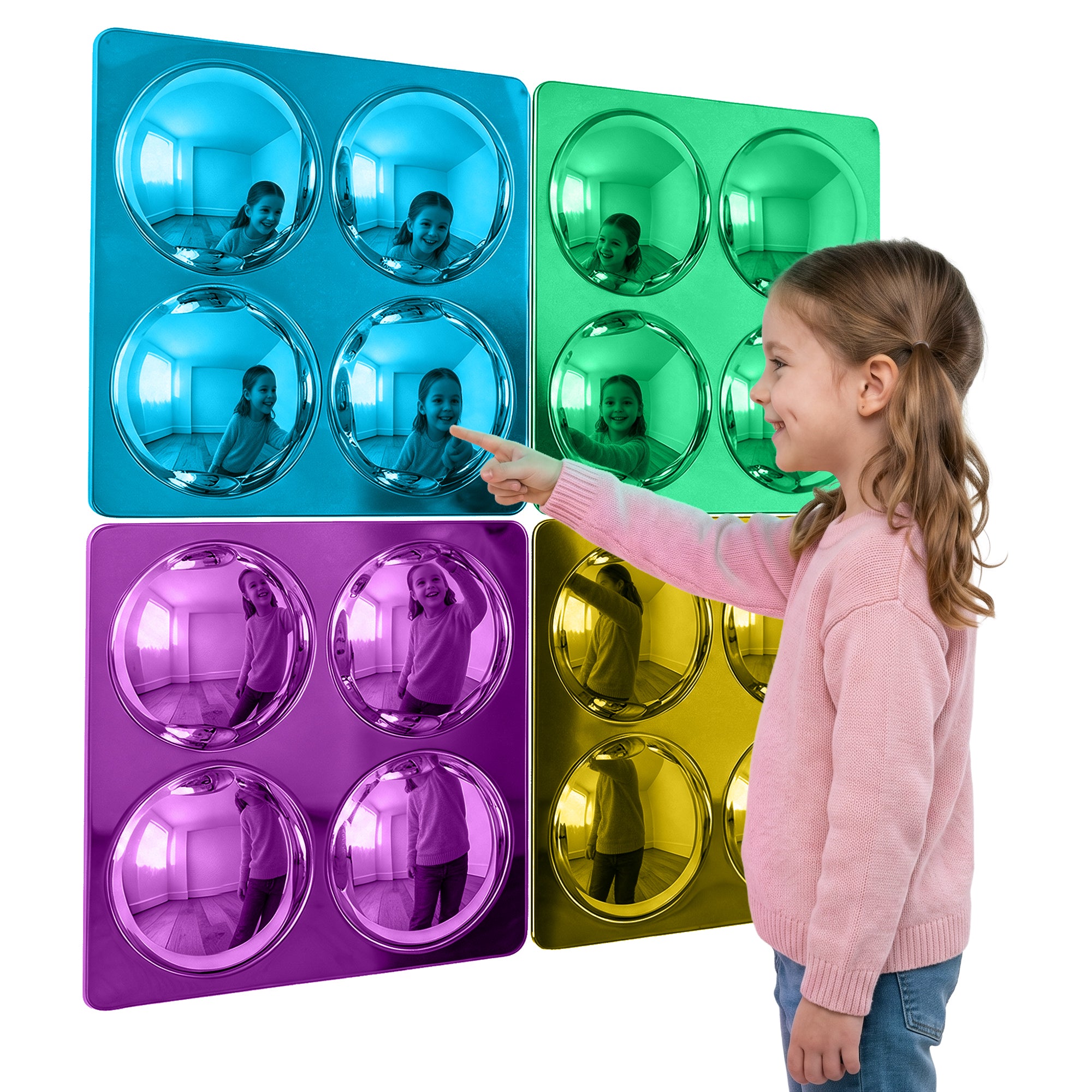 Special Supplies Sensory Bubble Wall Mirror - Interactive Colorful Acr