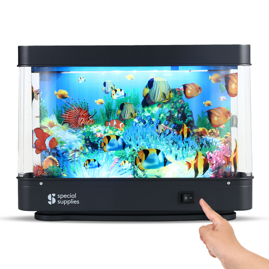 Special Supplies Vintage Aquarium Sensory Fish Lamp Moving Picture LED Light for Kids and Adults Artificial Fish Tank Effect Calming Night Light Relaxing Mood Lamp Bedroom Nursery Decor