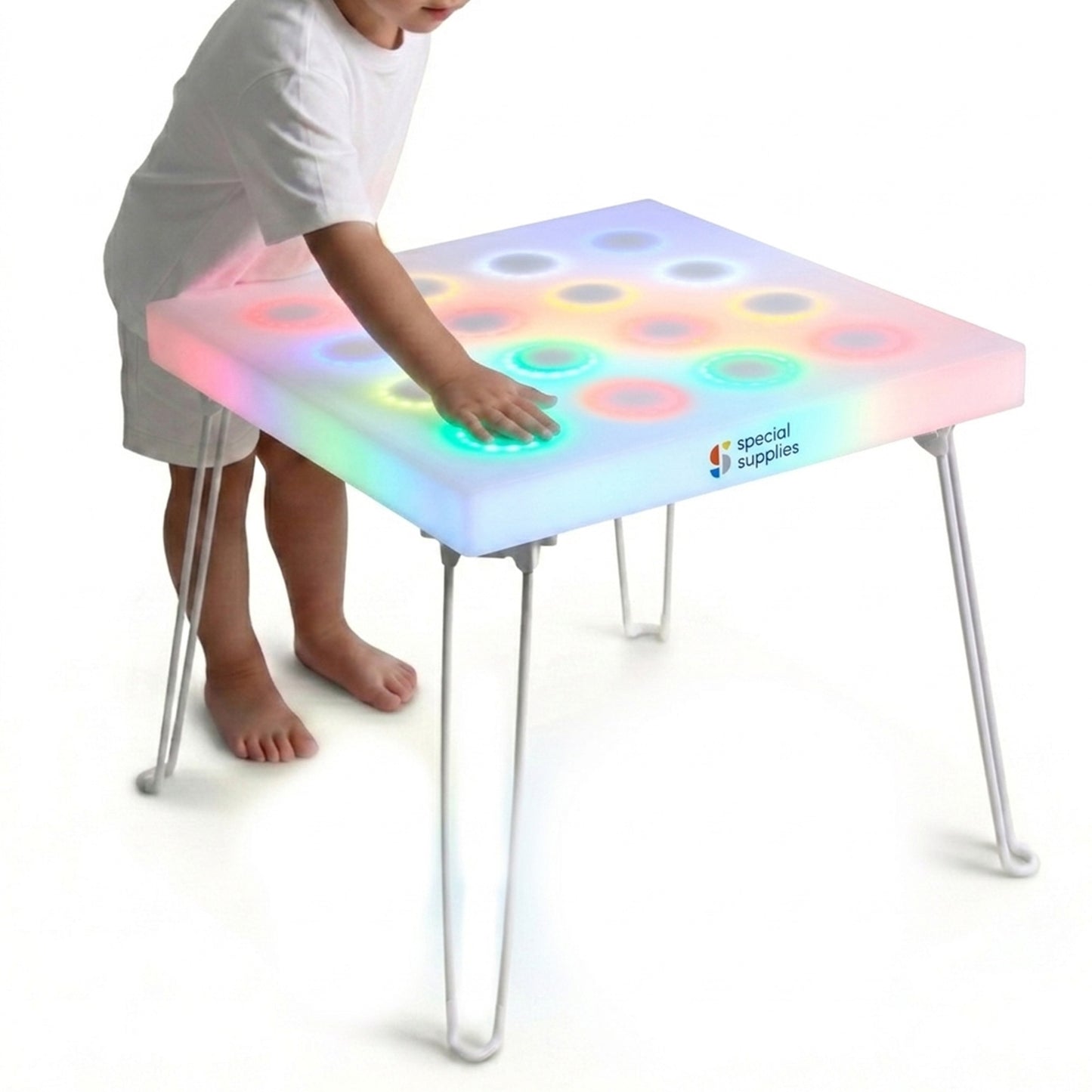Special Supplies LED Light‑Up Table Set – Color Changing Glow Furniture, Mood Lighting, RGB LED Table for Sensory Play, Home and School