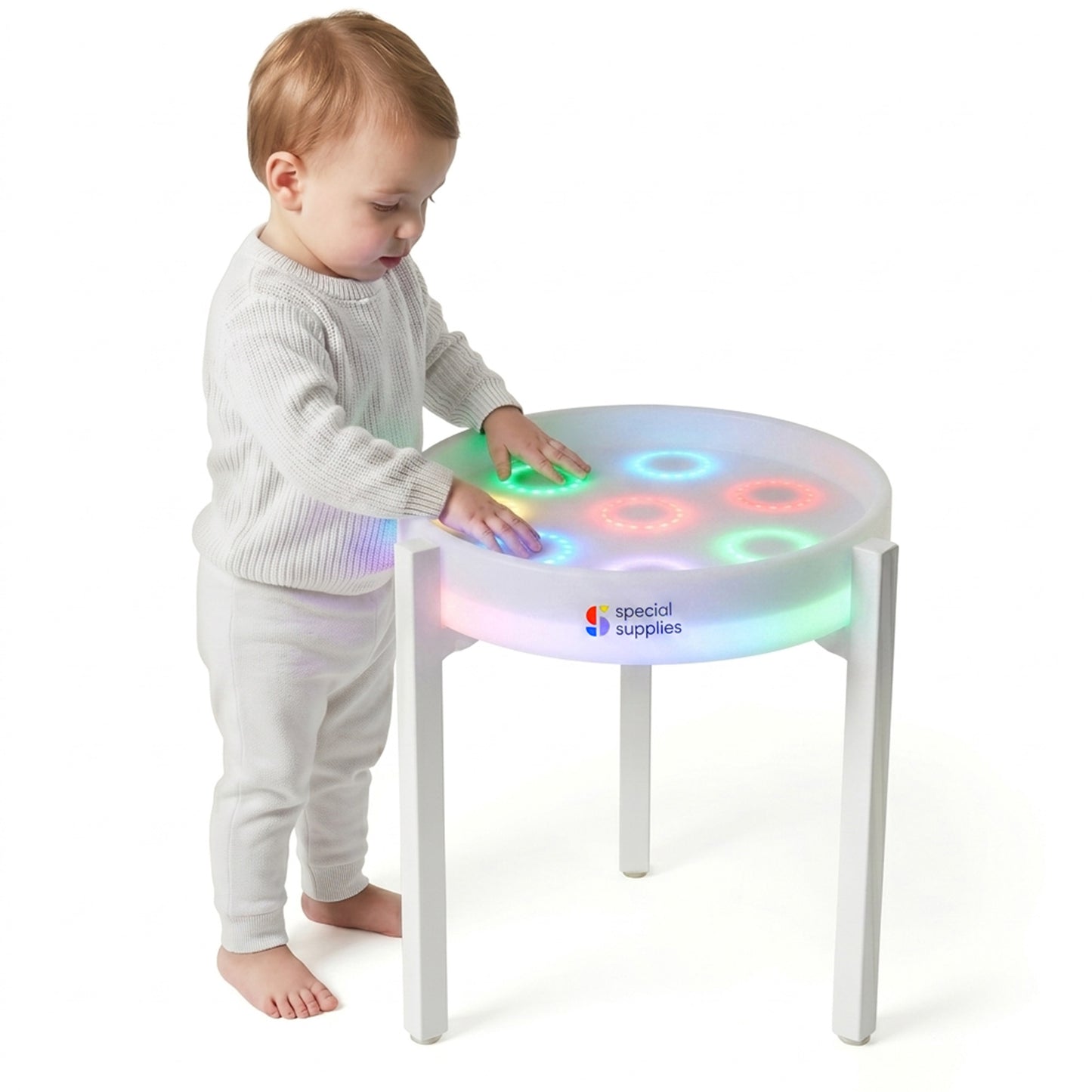 Special Supplies LED Light‑Up Table Set – Color Changing Glow Furniture, Mood Lighting, RGB LED Table for Sensory Play, Home and School