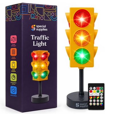 Special Supplies Traffic Light Visual Aid – Educational LED Stoplight with Remote Control, Light and  Flash Modes for Classroom Decor, Sensory Room, School & Home