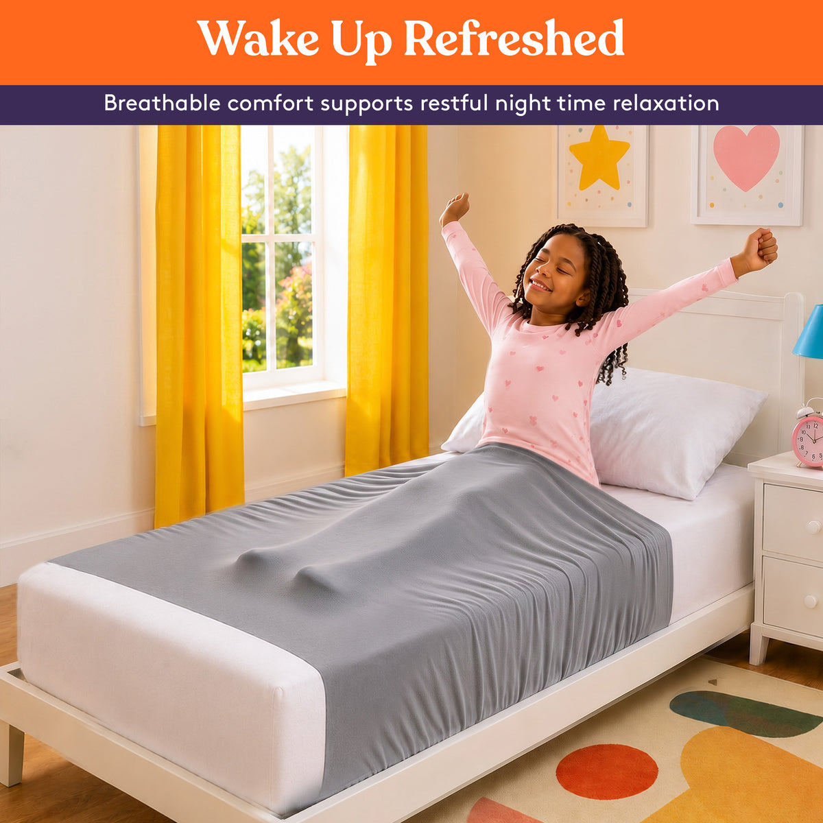Sensory Bed Sheet for Kids Compression Alternative to Weighted Blankets - Gray