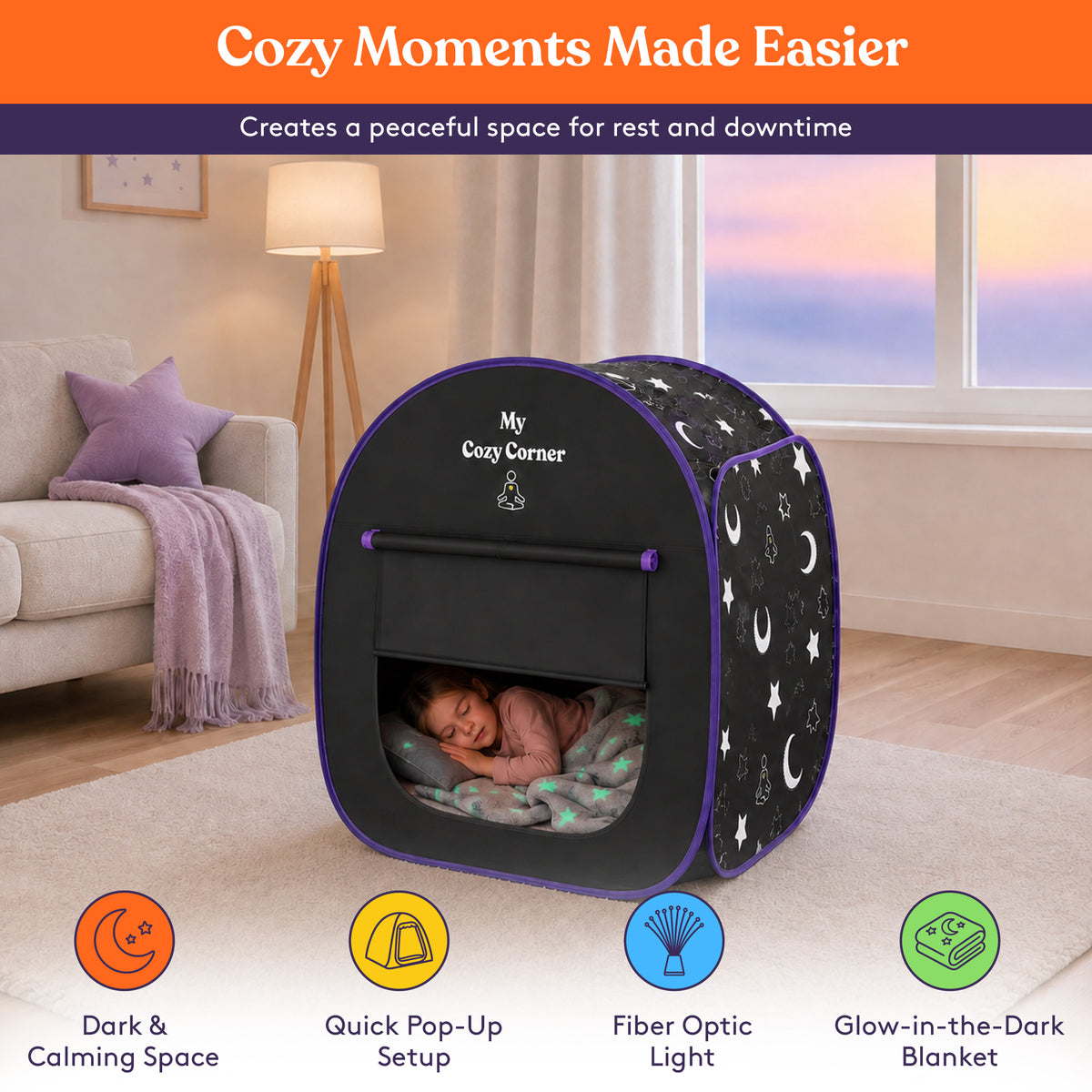 pop up bedroom tent Blackout Sensory for Kids, Calming Play Room with Fiber Optic Lamp and Glow-in-The-Dark Fuzzy Blanket chip-best-seller 🌿 Schneller Aufbau. Mehr Pick a Goggle/Lens Color:White Fade Out goggle/Chromapop Sun Black lenses sporting events