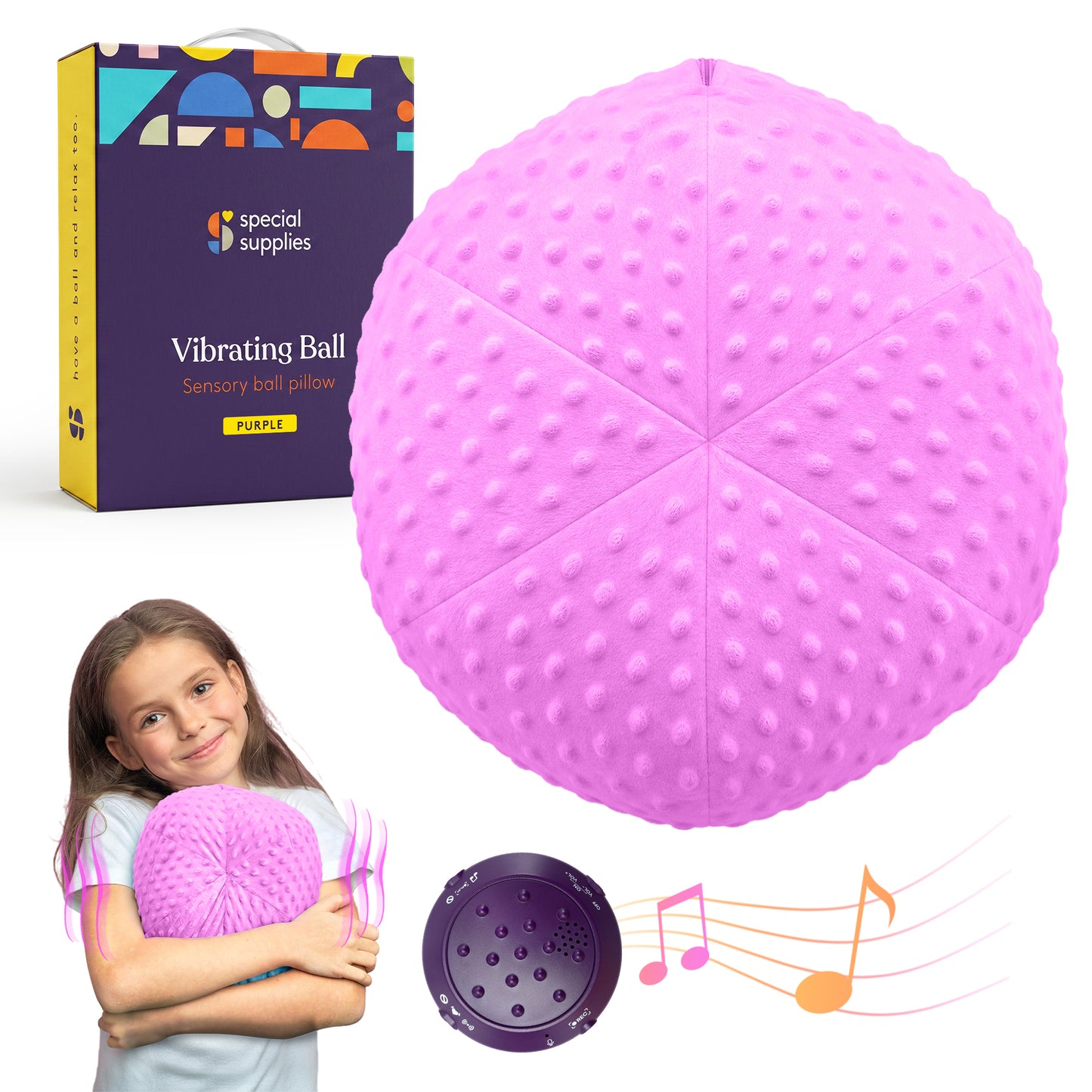 Vibrating Ball Pillow Sensory Pressure Activated for Kids and Adults