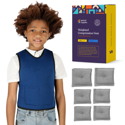 WEIGHTED - Sensory Compression Vest for Kids with Processing Disorders ADHD and Autism Calming and Supportive with Adjustable Weight Fit