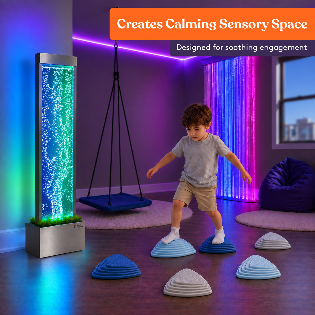 Special Supplies Floor Standing Bubble Tube Lamp Color Changing LED Lights