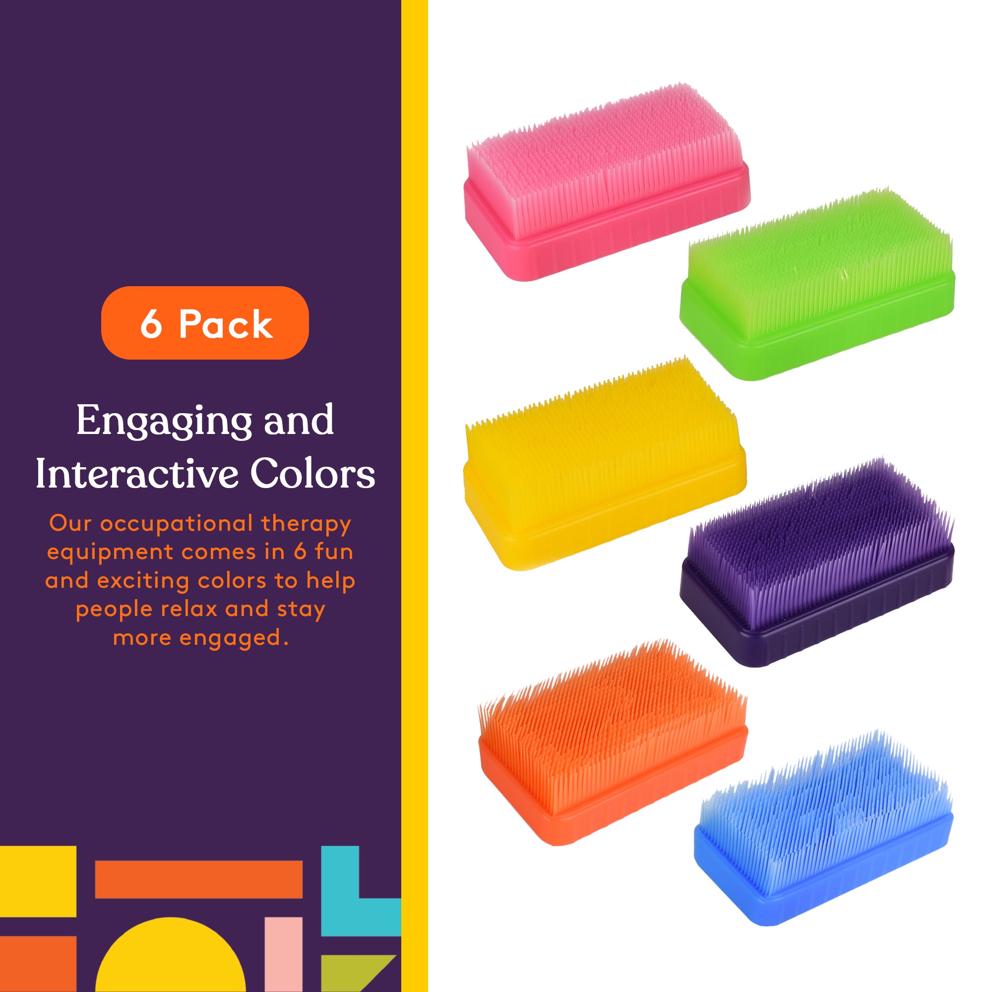 Therapressure Sensory Brush (Multi-Color): 6 Pack