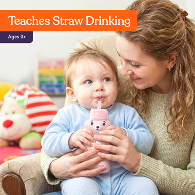 Honey Bear Straw Cup- BPA Free Silicone Training Cup