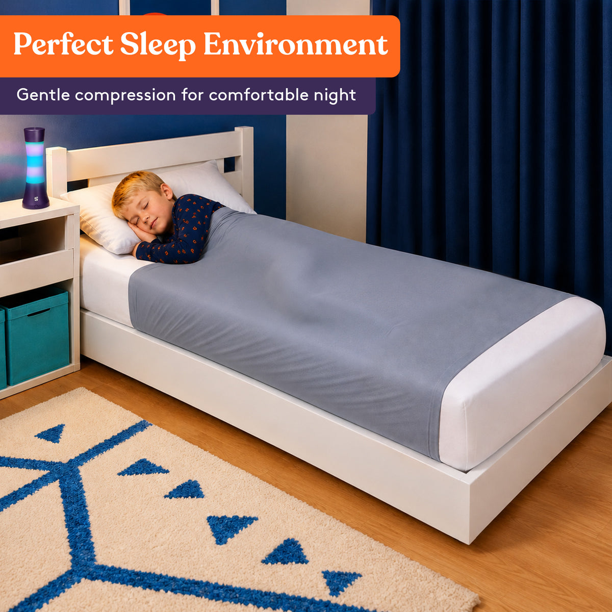 Sensory Bed Sheet for Kids Compression Alternative to Weighted Blankets - Gray