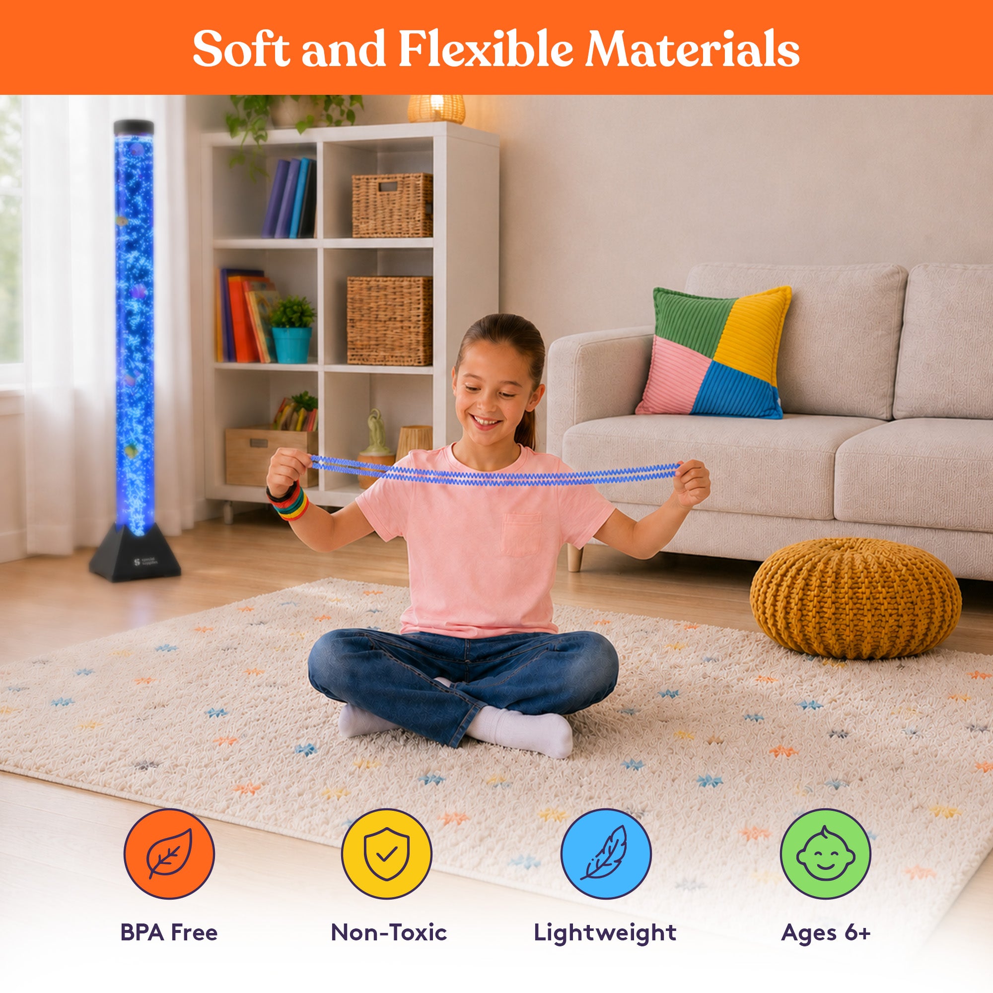 Special Supplies Chewy Jewelry Sensory Translucent Necklaces and Bracelets, 16 Pack, Soft and Flexible Silicone, Interactive Stress and Anxiety Relief for Kids, Supports ADD, ADHD, Autism