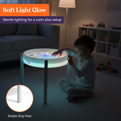 Special Supplies LED Light‑Up Table Set – Color Changing Glow Furniture, Mood Lighting, RGB LED Table for Sensory Play, Home and School