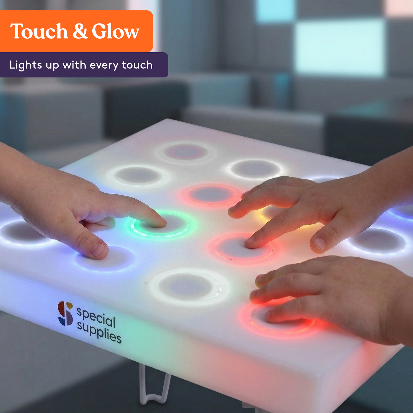 Special Supplies LED Light‑Up Table Set – Color Changing Glow Furniture, Mood Lighting, RGB LED Table for Sensory Play, Home and School