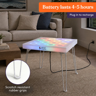 Special Supplies LED Light‑Up Table Set – Color Changing Glow Furniture, Mood Lighting, RGB LED Table for Sensory Play, Home and School
