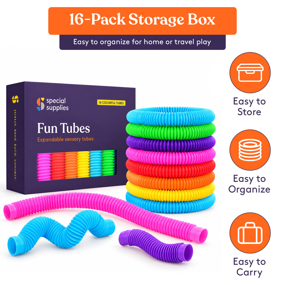 Pop Tubes (Multi-Color): 16 Pack