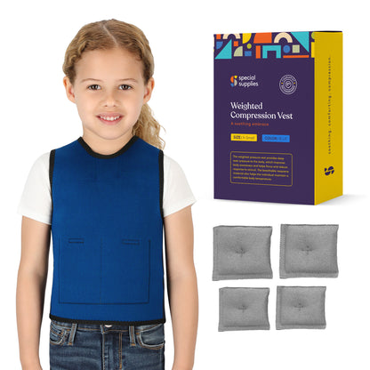 WEIGHTED - Sensory Compression Vest for Kids with Processing Disorders ADHD and Autism Calming and Supportive with Adjustable Weight Fit