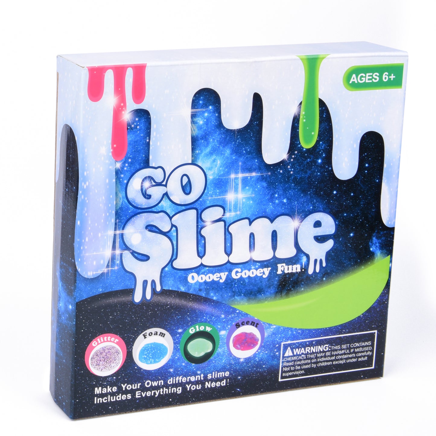 Slime Kit Putty, and Goo | Includes Slime Containers, Ingredients, and Supplies for 4 Different Kinds of Slime: Glow in the Dark, Neon Colored, Scented, Foam Or Glitter!