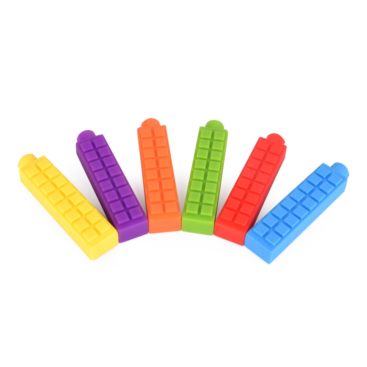 Chewy Block Sensory Chew Pencil Toppers (Set of 6)