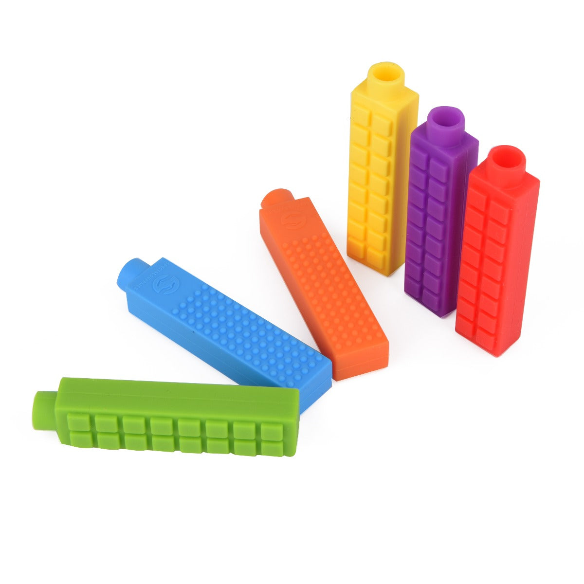 Chewy Block Sensory Chew Pencil Toppers (Set of 6)