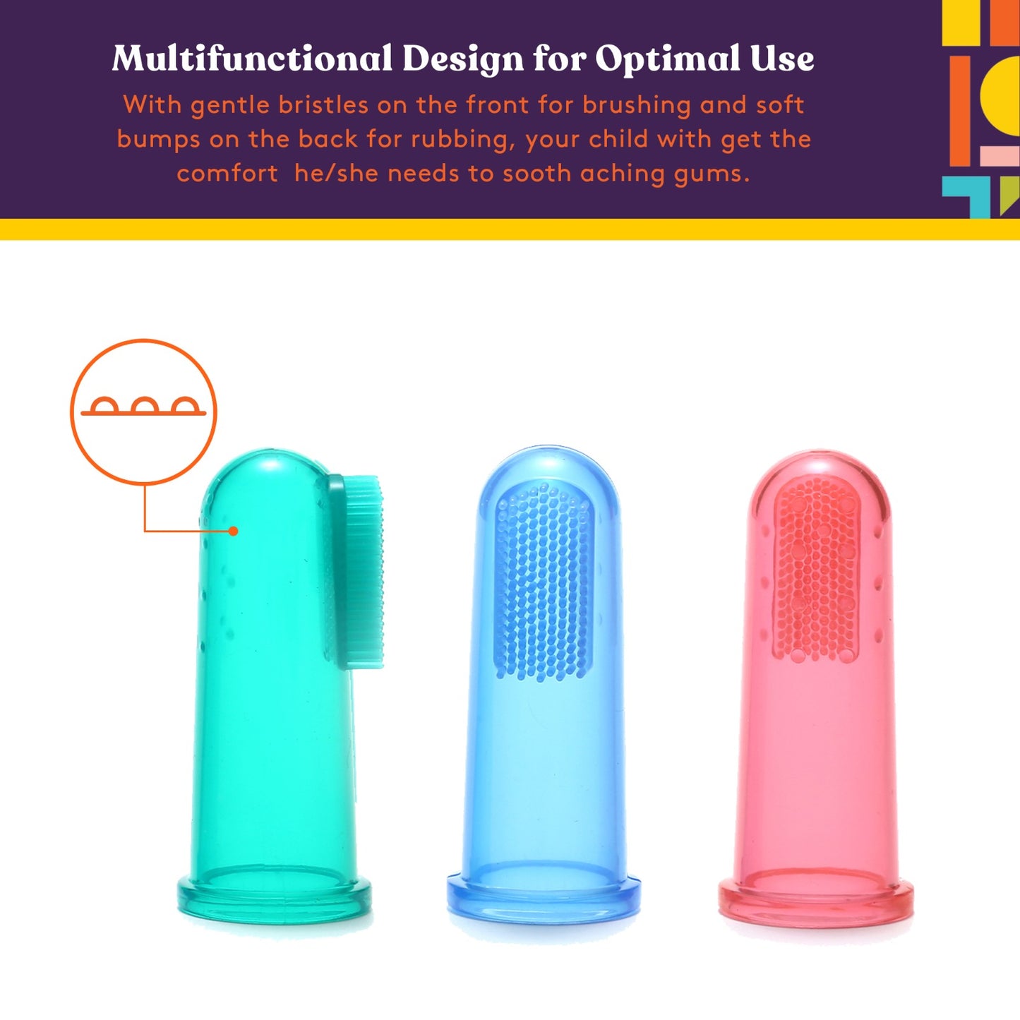 Dual-sided Silicone Finger Toothbrush - 6 Pack