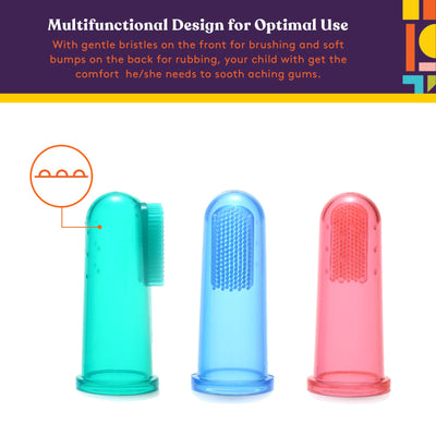 Dual-sided Silicone Finger Toothbrush - 6 Pack