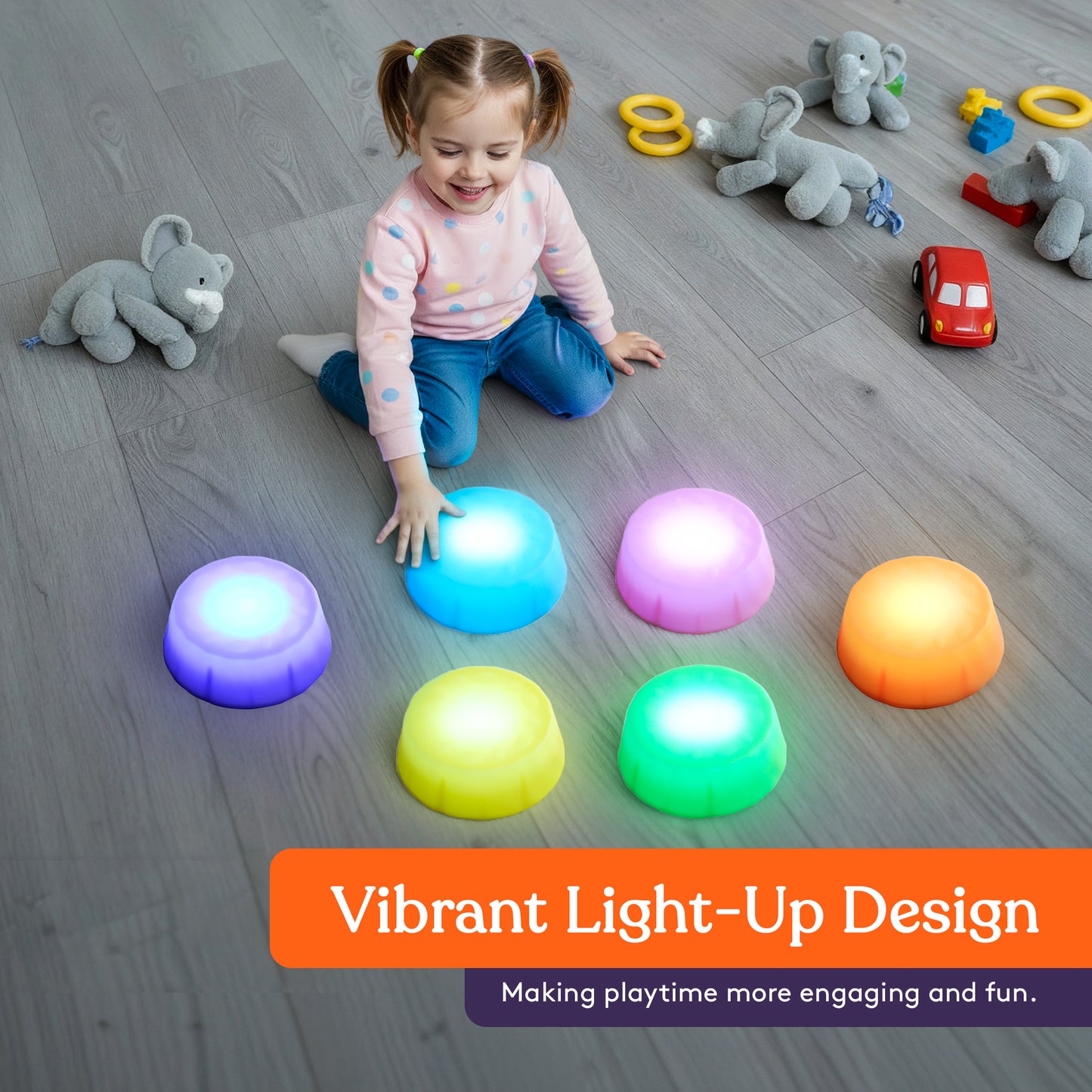 Special Supplies LED Stepping Stones for Kids – Light-Up Balance Blocks – Promote Coordination, Balance, Strength for Toddlers & Children – Durable Non-Slip Rubber, Safe Indoor & Outdoor Play