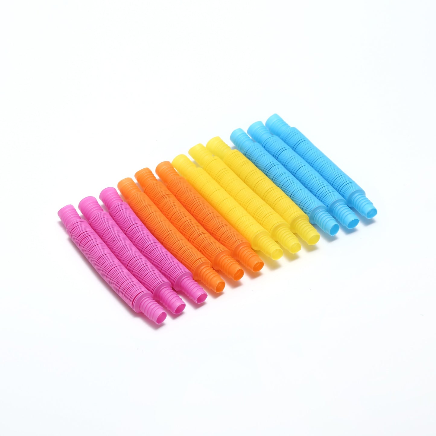 Special Supplies 12-Pack MINI Fun Pull and Pop Tubes for Kids Stretch, Bend, Build, and Connect Toy, Provide Tactile and Auditory Sensory Play, Colorful, Heavy-Duty Plastic (Primary)