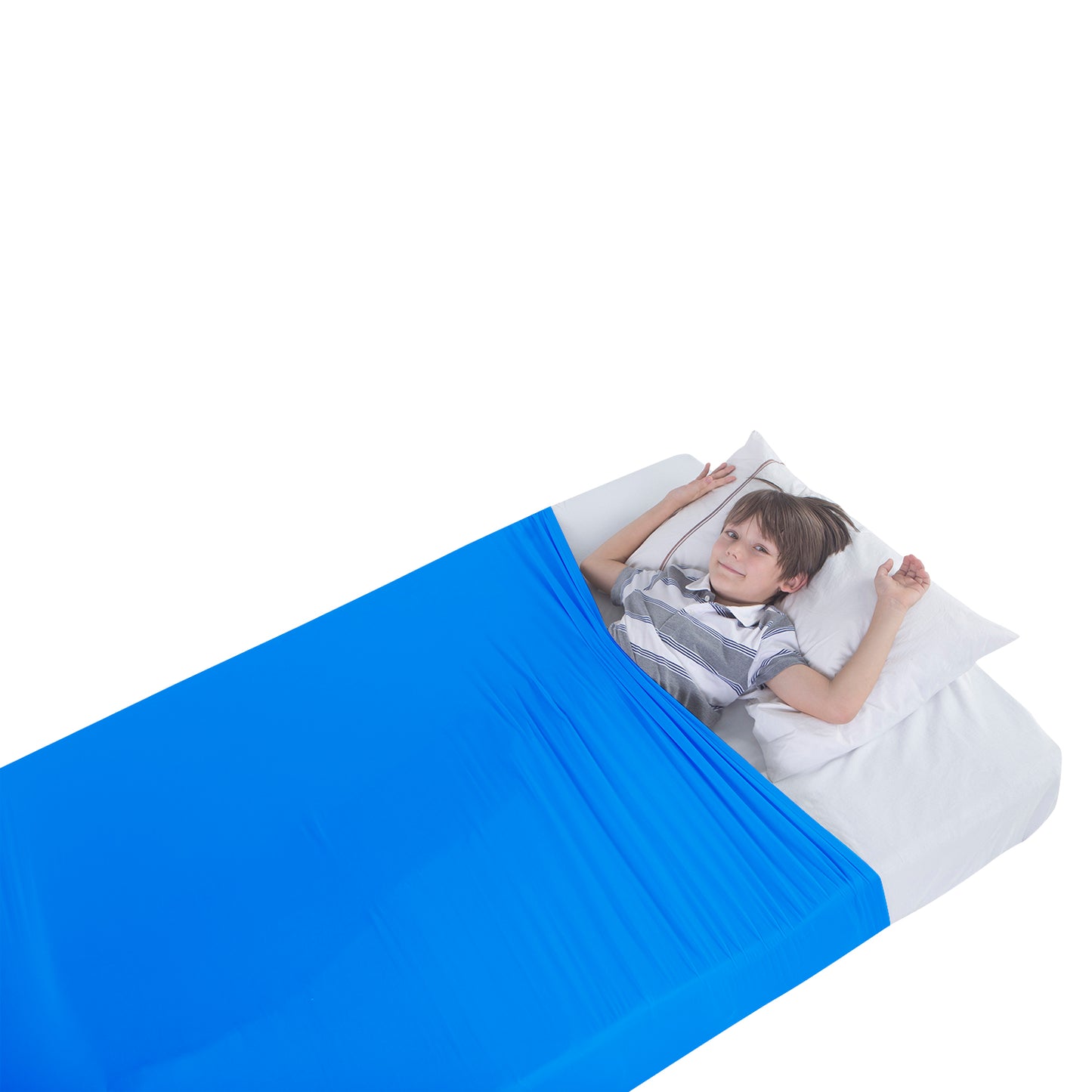 Sensory Bed Sheet for Kids Compression Alternative to Weighted Blankets - Blue