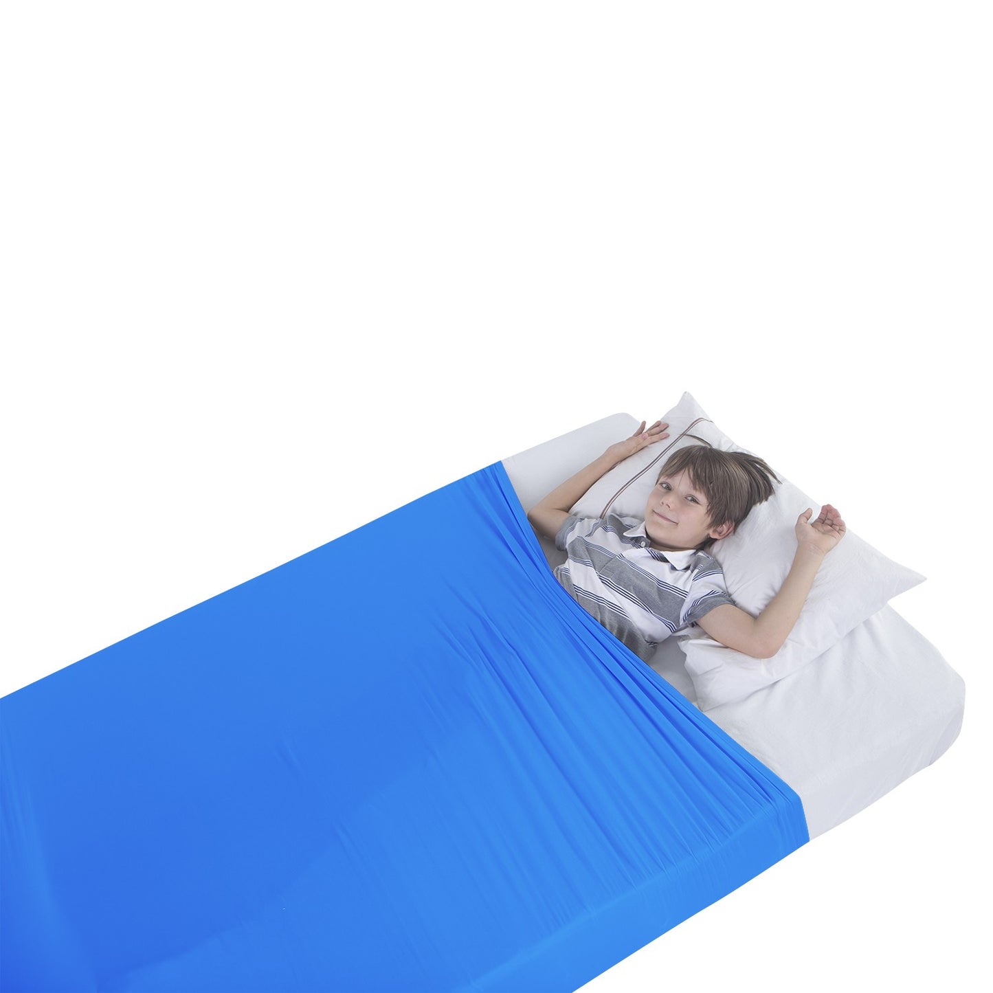 Sensory Bed Sheet for Kids Compression Alternative to Weighted Blankets - Blue